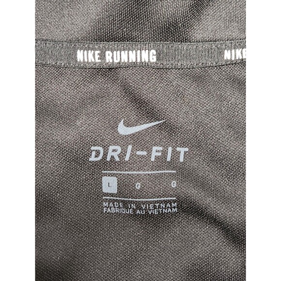 Nike Running Shirt Men's L Black Gray Long Sleeve‎ 1/4 Zip Pullover Dri-Fit - Picture 4 of 9